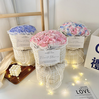 Harga yang bagus Qixi Lulusan Ulang Tahun 20x35cm Buket Sabun dengan Warna Berwarna Mawar Yang Sempurna Pacar Hadiah on line