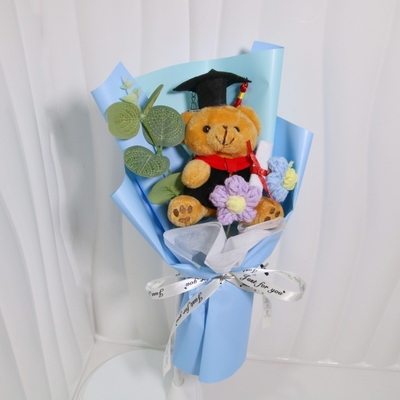 Harga yang bagus PhD Bear Bouquet - Lulusan Bunga Boneka Plush untuk Pasangan & Mahasiswa, Karikatur Kreatif Hadiah on line