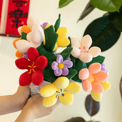 Harga yang bagus Berbagai Bunga 10x30cm Buket Boneka Pernikahan Menyenangkan Realistis Handheld Plush Bunga untuk Gadis Hadiah Romantis on line