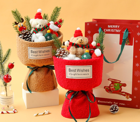 Harga yang bagus Bunga Bunga Beruang Plush Natal - Hadiah Cantik untuk Dia, Hadiah Liburan Teman Terbaik on line