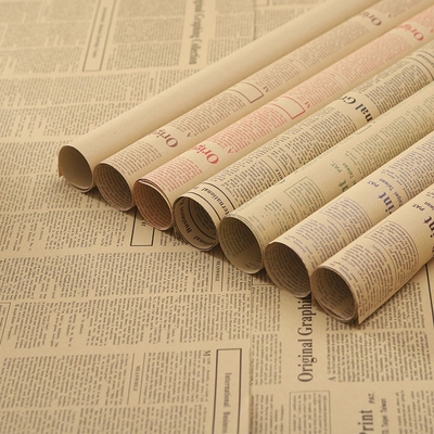 Harga yang bagus Kertas bungkus koran Inggris untuk karangan bunga Bahan kemasan bunga - Kertas Kraft Vintage on line