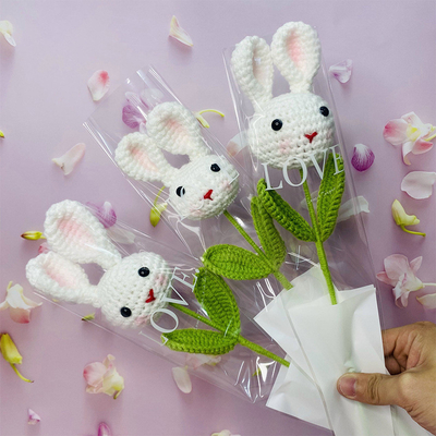 Harga yang bagus Buket Boneka Kepala Kelinci Bunga Matahari Dengan Bahan Kapas dan Desain yang Dipakai Tangan on line