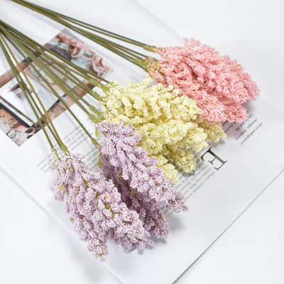 Harga yang bagus Minimalist Bouquet Gandum Palsu Realistis Bunga Palsu 5x30cm Plastik on line