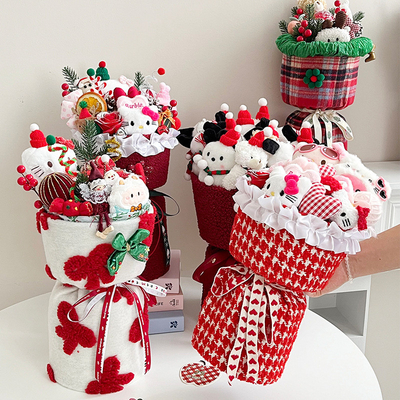 Harga yang bagus Natal Plush Kain Boneka Selesai Bunga Natal Hadiah Malam Hari Ulang Tahun Hadiah untuk Pacar on line