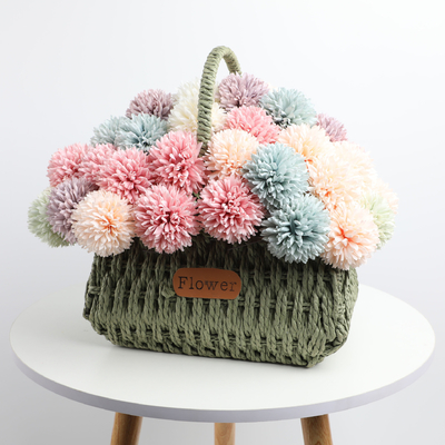 Harga yang bagus PVC Artificial Chrysanthemum Ball Bunga Palsu Buket dalam Berbagai Warna on line