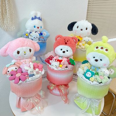 Harga yang bagus Cina Hari Valentine buatan tangan Boneka Bouquet Big-Eared Dog Desain Hadiah yang sempurna untuk ulang tahun atau Souvenir Berbagai warna on line