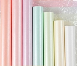 Harga yang bagus Buket bunga tebal dibungkus bunga kertas tangan menggosok Pearlescent salju kertas pir on line
