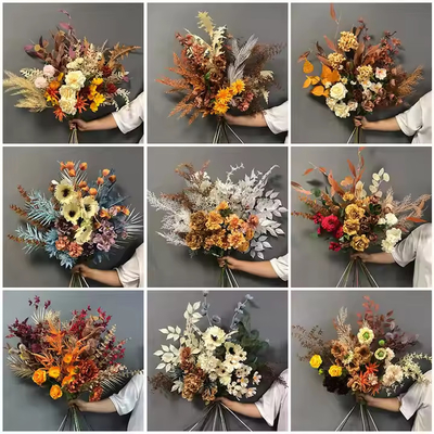 Harga yang bagus Bouquet De Fleurs Artificielles Bahan Bunga buatan untuk dekorasi pernikahan rumah Bouquet on line