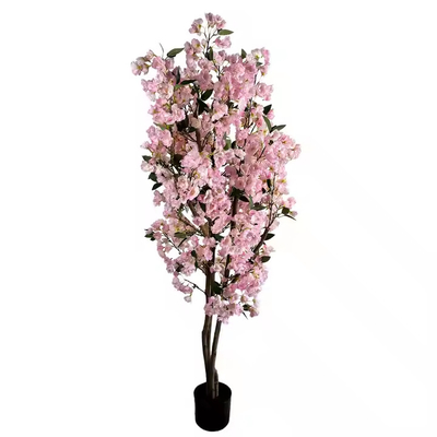 Harga yang bagus 150cm Artificial Cherry Tree Pink Artificial Cherry Blossom Tree Tanaman buatan untuk dekorasi pernikahan taman on line