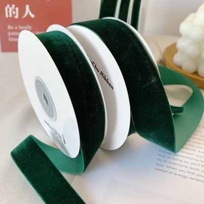 Harga yang bagus Tinta berwarna hijau beludru satu sisi beludru tenun pita beludru sutra pita buatan tangan DIY busur karangan bungkus hadiah on line