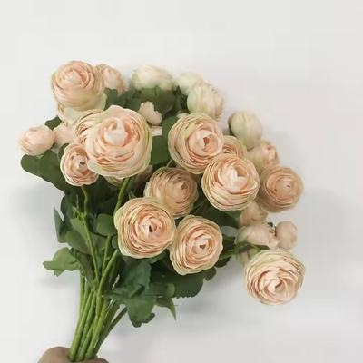 Harga yang bagus Peonies buatan longgar Raspberry Ranunculus Silk Peony Bunga Buket on line