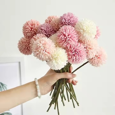 Harga yang bagus Jual Hot Artificial Single Chrysanthemum Cabang Sutra Marigold Bola PingPong Bunga buatan Bulk Kue Pernikahan DekorDIY on line