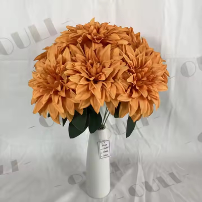 Harga yang bagus Grosir Dekorasi Pernikahan buatan Sutra 7 Kepala Buket Dahlia Bunga on line