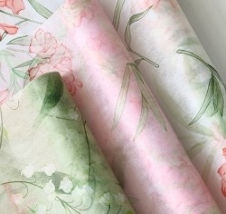 Harga yang bagus Linglan kain nonwoven berlapis cetak dengan kertas kemasan bunga kelas atas on line