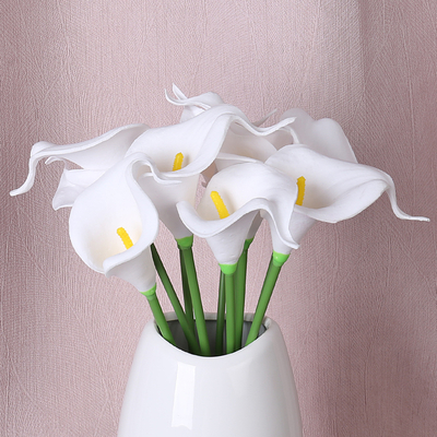 Harga yang bagus Grosir lintas batas bunga bunga calla lily PU, bunga buatan, bunga plastik, dekorasi ruang tamu pernikahan dan bunga pameran on line