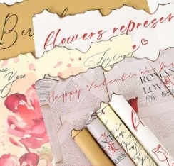 Harga yang bagus Kertas Lover Lover Art Fire Edge Retro Retro Kertas Kemasan Bunga Sapi on line