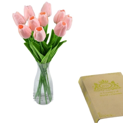 Harga yang bagus Grosir bunga mini PU, bunga tulip buatan, bunga buatan, bunga sutra, bunga buatan untuk dekorasi lintas batas untuk penggunaan rumah dari sumber on line