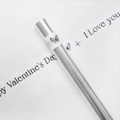 Harga yang bagus Romantic Flower Wrapping Paper Transparent OPP Cellophane Roll untuk DY Packaging 57*1000cm on line