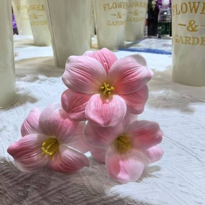 Harga yang bagus PU bunga tulip buatan senyum pembukaan brownie bunga tulip buatan pernikahan hiasan bunga tulip buatan on line