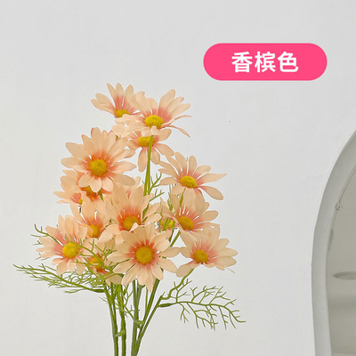 Harga yang bagus Buket daisy simulasi, bunga palsu chamomile, bunga sutra plastik, dekorasi rumah, alat foto, bunga simulasi on line