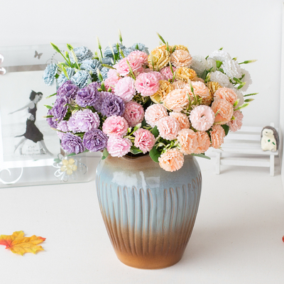 Harga yang bagus Buket bunga lilac buatan, hadiah festival, vas bunga buatan, susunan bunga, dekorasi ruang tamu on line