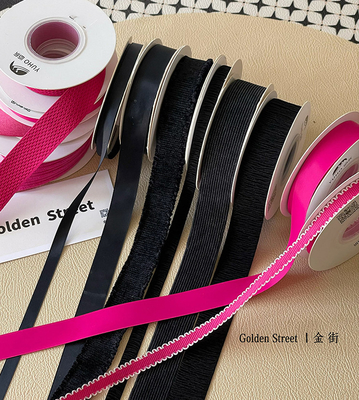 Harga yang bagus Warna Disesuaikan Barbie Pink Ribbon Bunga Buket Tali Hadiah DIY Bow Toko Bunga Bahan Bunga on line