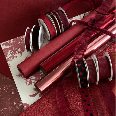 Harga yang bagus Musim gugur dan musim dingin Retro Ankora Red Series Bunga Bungkus Kertas Bunga Buket Tali Toko Bunga DIY Bahan buatan tangan on line
