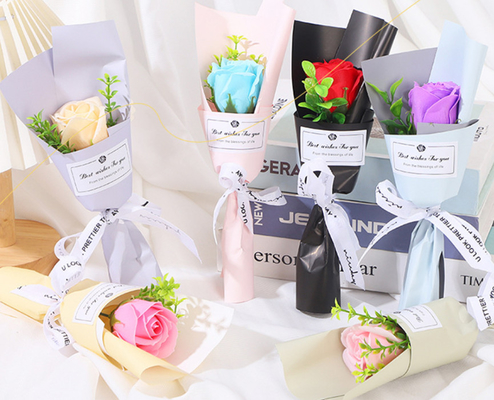 Harga yang bagus Hari Valentine dan hadiah Natal, single renda bunga mawar sabun, bunga buatan, segar dan kecil souvenir mini buket on line