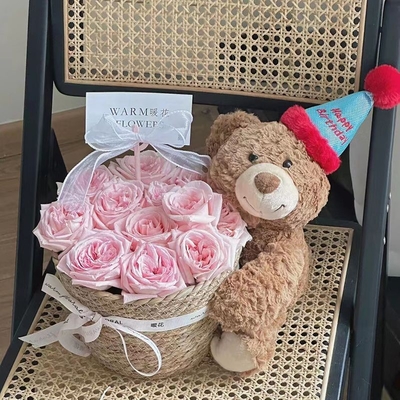 Harga yang bagus Pada Hari Anak, 1 Juni, ada boneka bunga abadi, karangan bunga beruang, ember pelukan beruang, dan hadiah ulang tahun on line