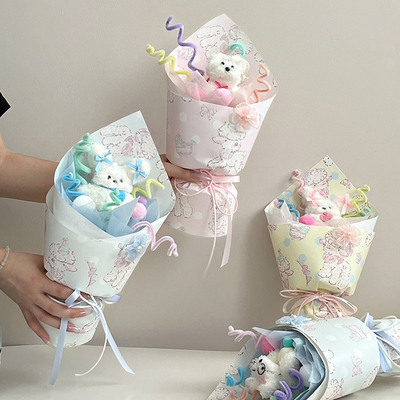Harga yang bagus Grosir cream lamb selesai karangan bunga untuk Hari Valentine dan hadiah ulang tahun untuk teman terbaik dan pacar pada Hari Anak on line