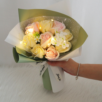 Harga yang bagus Bunga mawar hadiah kreatif lintas batas, karangan bunga tangan, Hari Valentine, Festival Qixi, Hari Ibu, hadiah ulang tahun, sabun dan grosir bunga on line