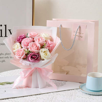 Harga yang bagus Hadiah Hari Valentine yang praktis, hadiah ulang tahun untuk pacar dan sahabat, sabun mawar, 11 bunga, karung karung grosir on line