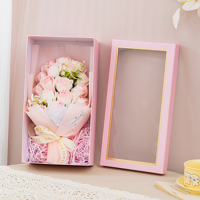Kotak hadiah bunga sabun 18 mawar, karangan bunga sabun, Hari Valentine, hadiah Natal, hadiah ulang tahun kecil, pasokan lintas batas