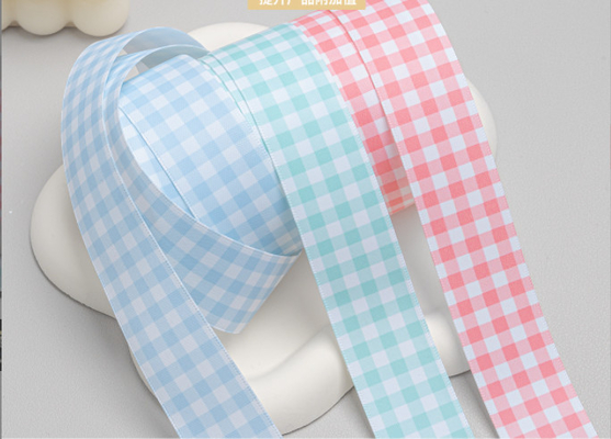 Harga yang bagus Pita Sutra Buatan Tangan DIY Aksesori Rambut Sabuk Pakaian Aksesori Kotak Hadiah Kemasan Titik Grid Bergaris Pita Susu on line