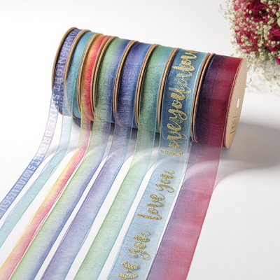 Ribbon 2.5cm warna gulung warna padat salju kasa pita pita kemasan karangan bunga dekorasi DIY webbing