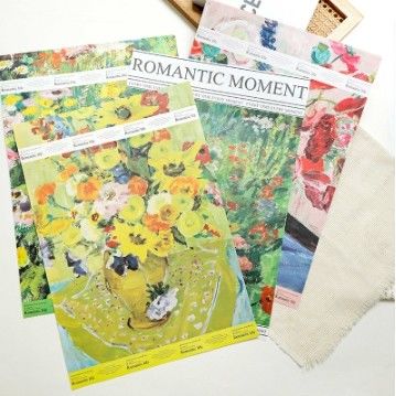 Harga yang bagus Bunga Kemasan Kertas Moment Romantis 57*57cm Lukisan Minyak Suasana Seni dalam Banyak Warna on line