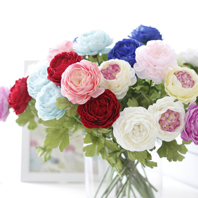 Harga yang bagus Simulasi peony, bunga palsu, teratai, peony laut, bunga sutra kepala tunggal, bunga buatan pernikahan on line