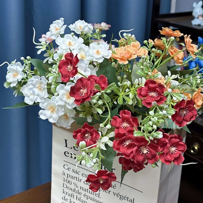 Harga yang bagus Bundel Bunga Mutiara Krisan Simulasi Bunga Aster Kecil Dekorasi Rumah Pernikahan Lintas Batas Ornamen Bunga Palsu Grosir Pengaturan on line