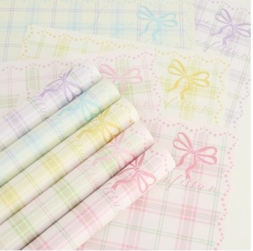 Harga yang bagus Kertas Pembungkus Buket Grid Sederhana 57*57cm DIY untuk Pembungkus Bunga on line