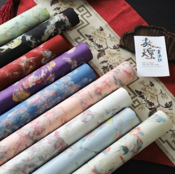 Harga yang bagus Kertas Pembungkus Bunga DIY Tekstur Seri Dunhuang 57*57cm untuk Pembungkus Kado Unik on line