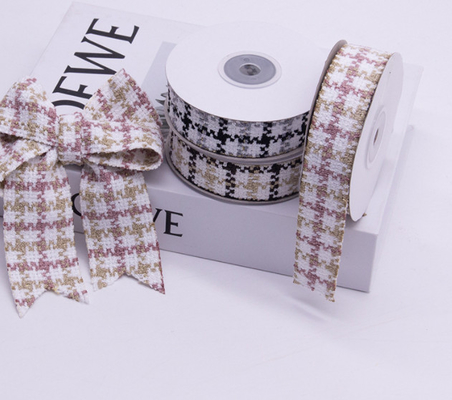 Harga yang bagus Eco-Friendly 4cm Waffle Woolen Woven Belt DIY Style Qianniao Grid Rambut Aksesoris Bow Woven Belt on line