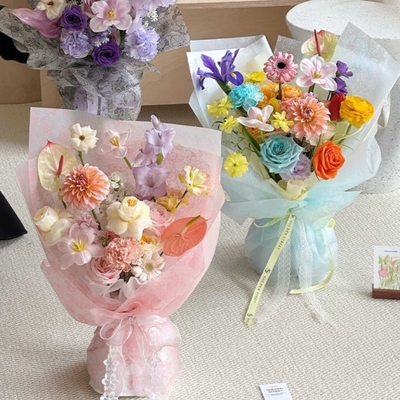 Hari Ibu Phalaenopsis kertas bungkus bunga matte, kertas bungkus buket tahan air cetak, bahan seni bunga tahan air, toko bunga