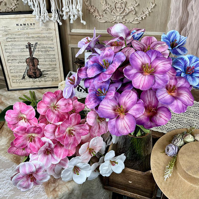 Harga yang bagus Tujuh Kepala Simulasi Tulip Bunga Palsu Bunga buatan tangan Buket Pernikahan Dekorasi dengan Bunga Sutra Bunga buatan Dekorasi Pernikahan Floor Flower Arrangement on line