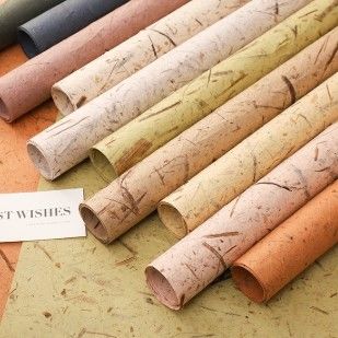 Harga yang bagus Bunga Bungkus dan Bunga Bungkus Kertas Vintage Tangan Dicabut Daun Urat dalam Banyak Warna on line