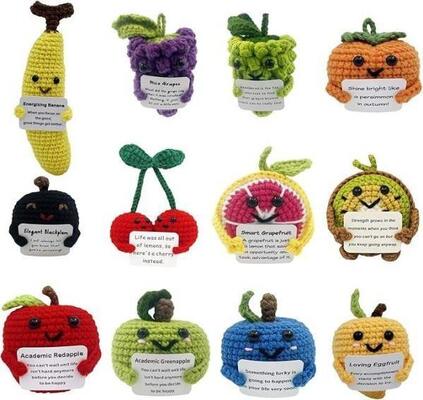 Harga yang bagus Customizable Crochet Plush Doll, 11-30cm, PP Cotton Filling, for Baby & Stress Relief on line