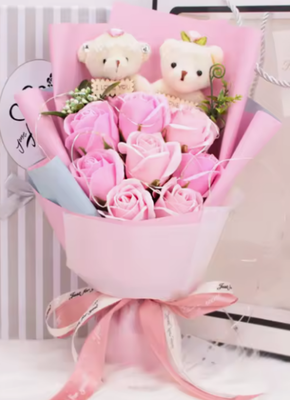 Harga yang bagus Buket Sabun Mawar Kotak Hadiah Sabun Bunga Buatan dengan Beruang dan Hadiah Ulang Tahun Pernikahan Valentine Led on line