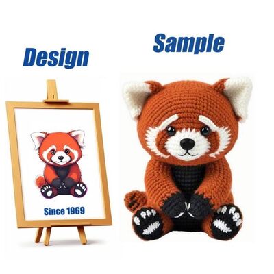 Harga yang bagus mainan rajutan plushies adat plushies lucu Amigurumi panda stuffed plushies binatang liar mainan panda crochet plushies boneka on line