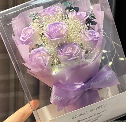 Harga yang bagus Buket Bunga Mini Hari Valentine Es Biru Mawar Sabun Buket Bunga Penuh Bintang Bunga Dingin untuk Pacar Hadiah Istri on line