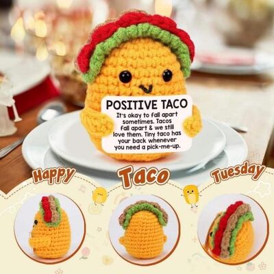 Harga yang bagus Positive Crochet Taco Birthday Gifts Crochet Dolls Emotional Inspirational Support Positive Present for Graduation Mom Teachers on line