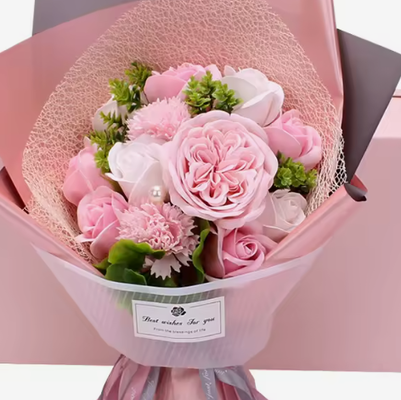 Harga yang bagus Sabun Bunga Hari Ibu Hari Valentine Hadiah Buket Kerajinan Tangan Rose Sabun Dried Bunga Kotak Hadiah on line
